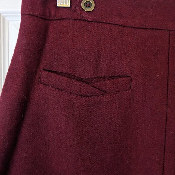 Modcloth Maroon Knee-length Wool Blend Skirt - Size L - Picture 2 of 8